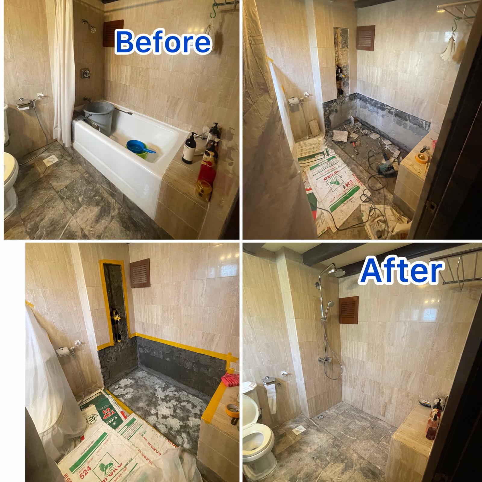 Bathtub Removal & Shower Area Conversion Service in Singapore